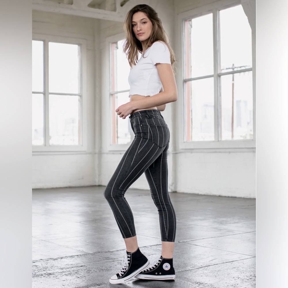 RSQ Jeans // Size 7 // Black and White Stripes